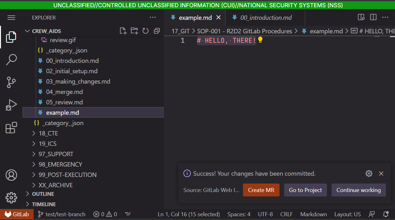 create merge request